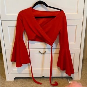 Red crop top